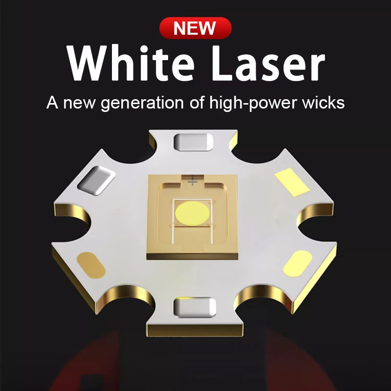 White Laser Flashlight Long Shot 3500M Torch Rechargeable Torch Light Zoomable Lamp Camping Light Waterproof Lantern