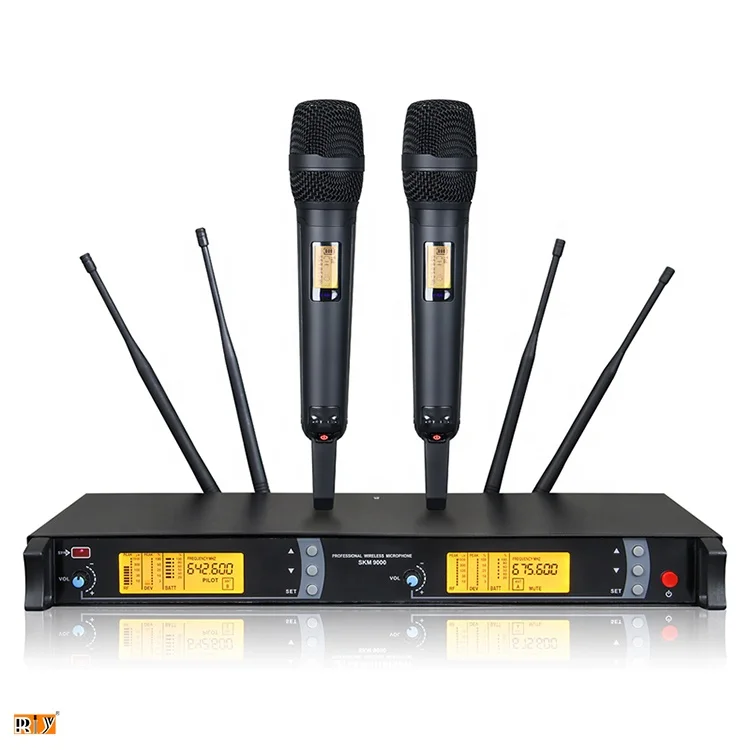 

SKM-9000 Professional Wireless Microphone System UHF With 2 Channels Wireless Karaoke Microphone