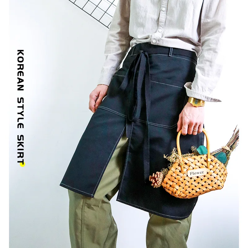 

Customizable Logo Apron Half Length Chef Baking Bibs For Restaurant Staff Men Women