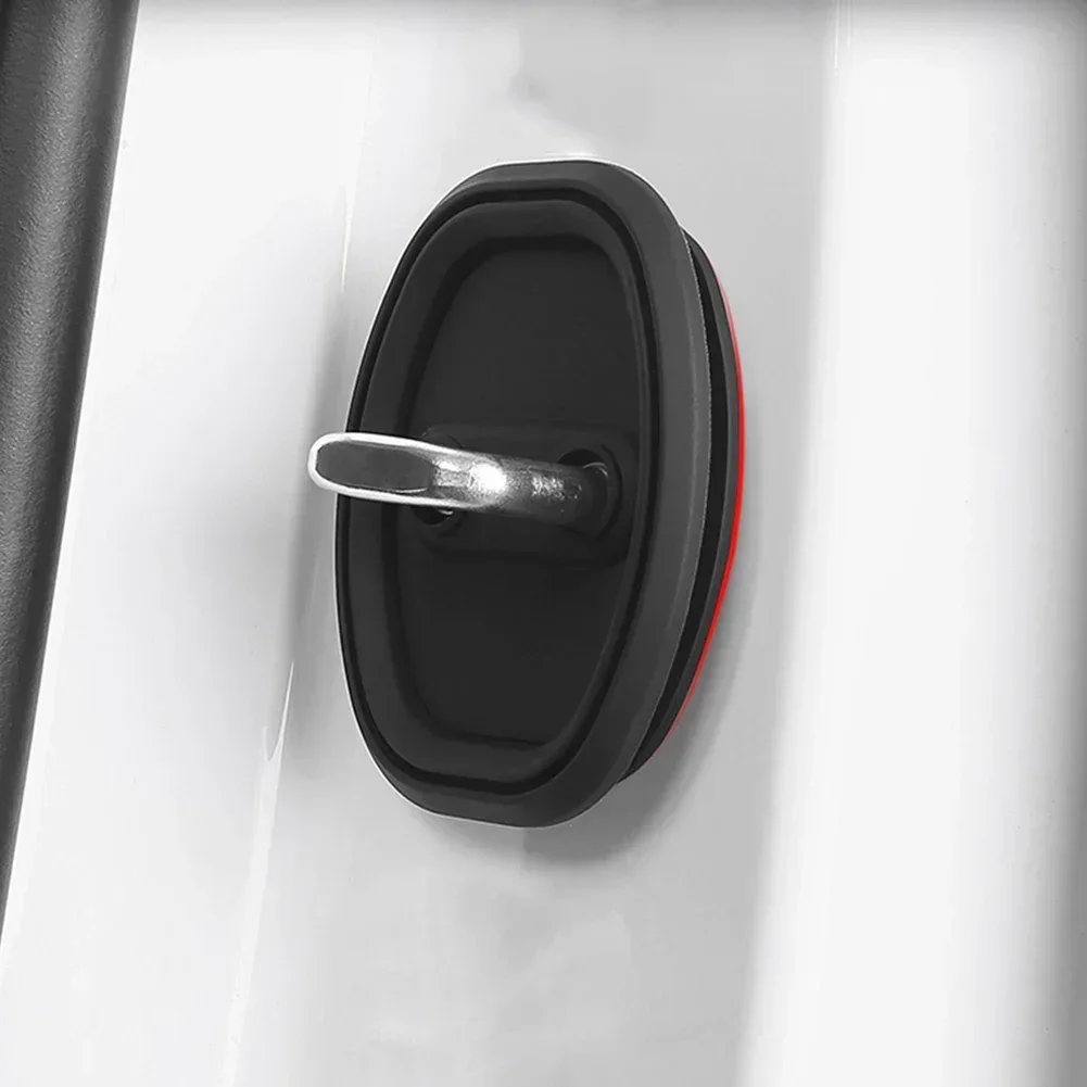 4 قطعة باب السيارة العالمي إغلاق للصدمات وسادة سيليكون كتم امتصاص الصدمات أغطية حماية مزلاج باب السيارة الملحقات