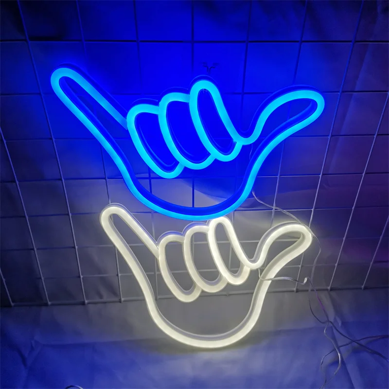 

Led Neon Wall Decoration I Love You Peace Gesture Finger Night Light Bedroom Living Room for Christmas Birthday Days Bar Decor