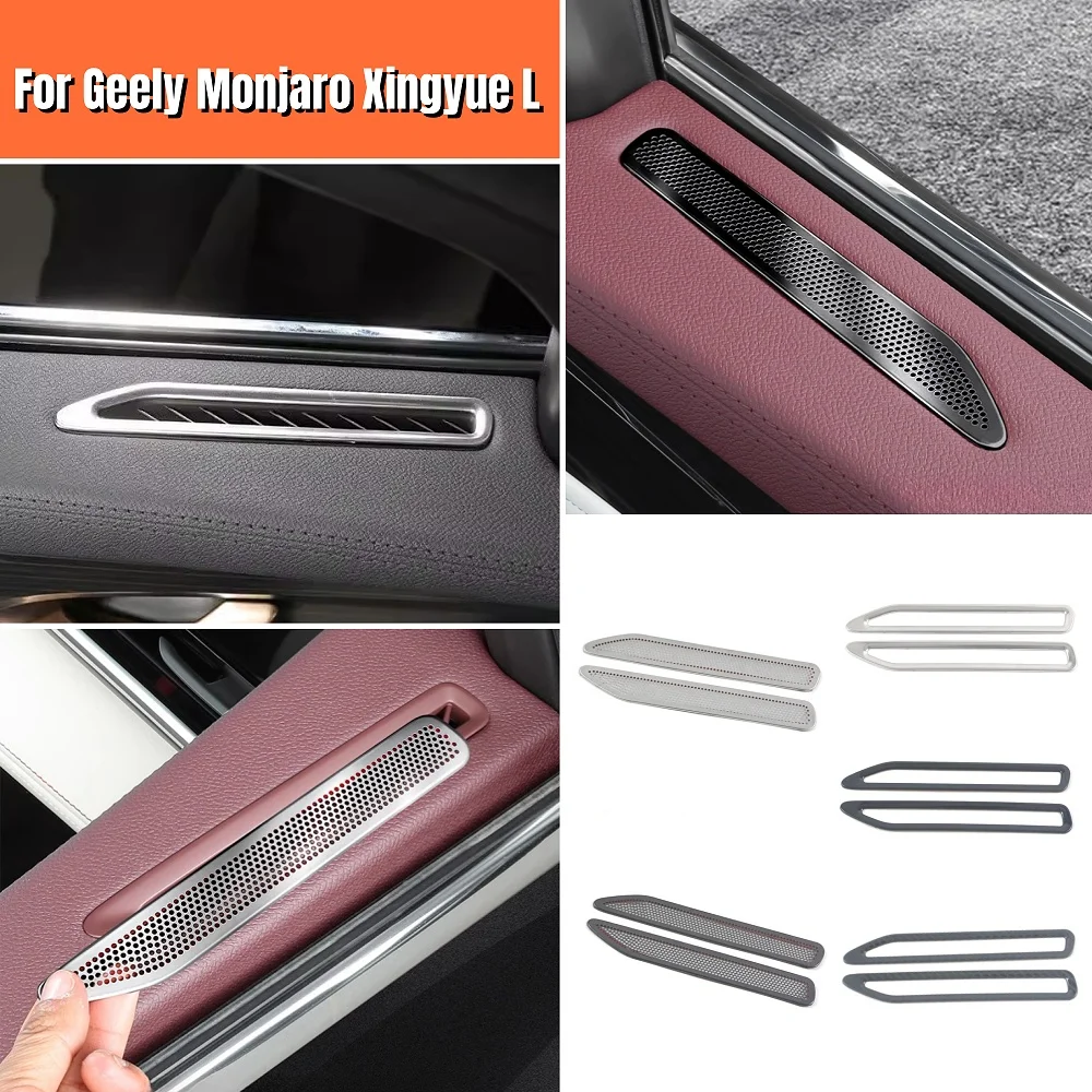 

For Geely Monjaro Xingyue L 2021 2022 2023 Stainless Carbon Car Door Trim Auto Accessories Air Conditioning Outlet Sticker Cover