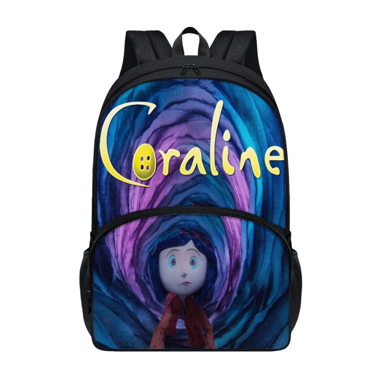 FORUDESIGNS Fashion Student Schoolbags New Double Layer Cute Coraline Fluffy 2 School Backpacks Zipper Multiple Pockets Travel