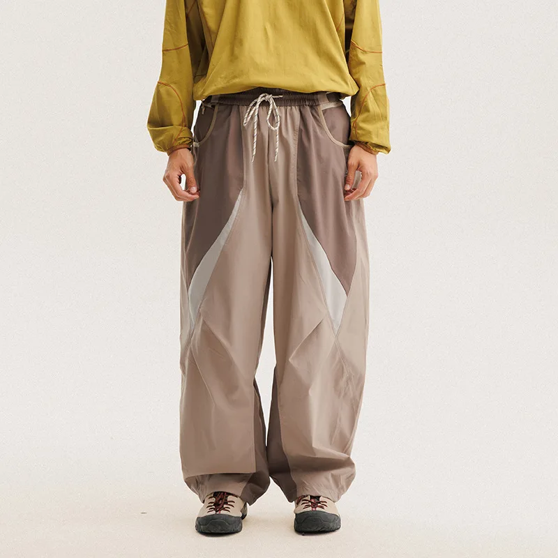 

Мужские и женские спортивные легкие быстросохнущие свободные повседневные широкие брюки-карго, мешковатые брюки для пар, уличная одежда, спортивные брюки Techwear