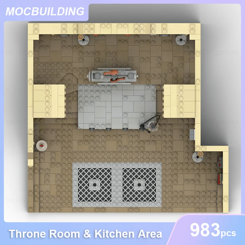 Throne Room & Kitchen Area Model MOC Building Blocks DIY Assemble Bricks Collection Display Architecture Xmas Toys Gifts 983PCS