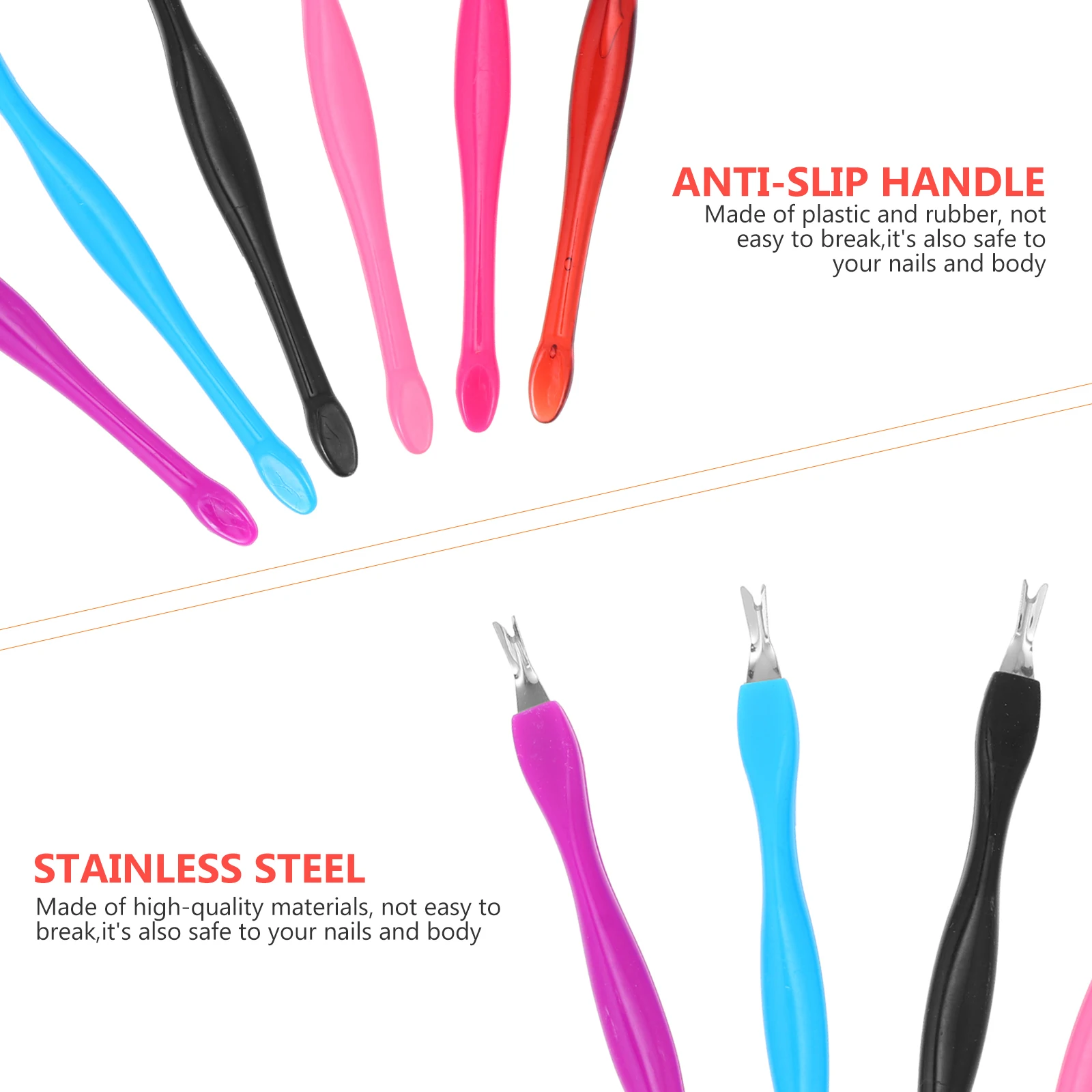 

30pcs Stainless Steel Nail Tools Cuticle Remover Pedicure Kit Dead Skin Fork Lightweight 3g Each Manicure Salon Home Use Gifts