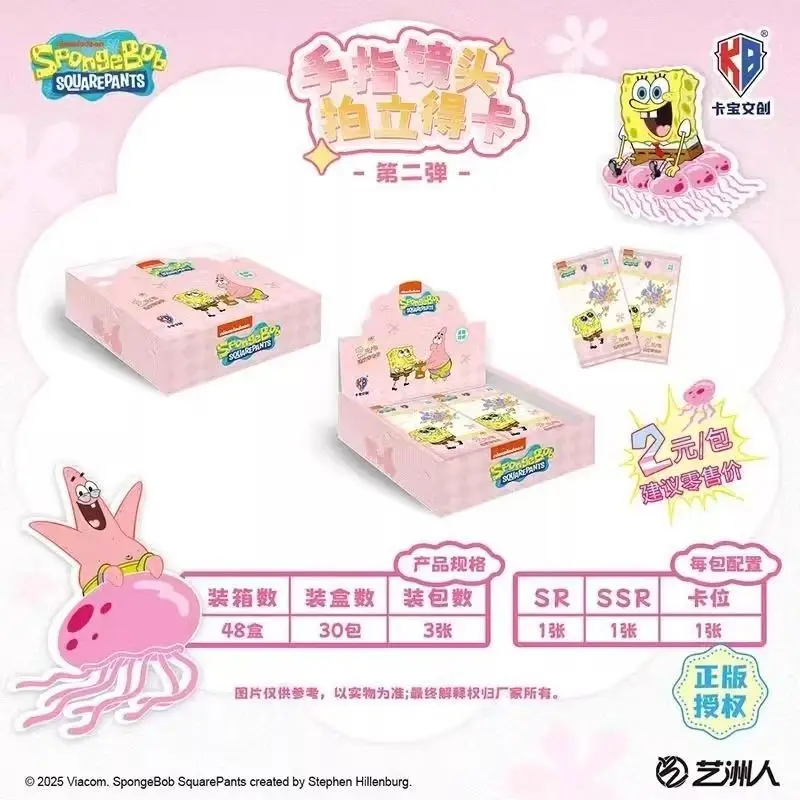 Genuine SpongeBob SquarePants Cards Series Finger Lens Shooting Lideka Vol. 2 Classic Anime Patrick Star Collection Kids Gifts