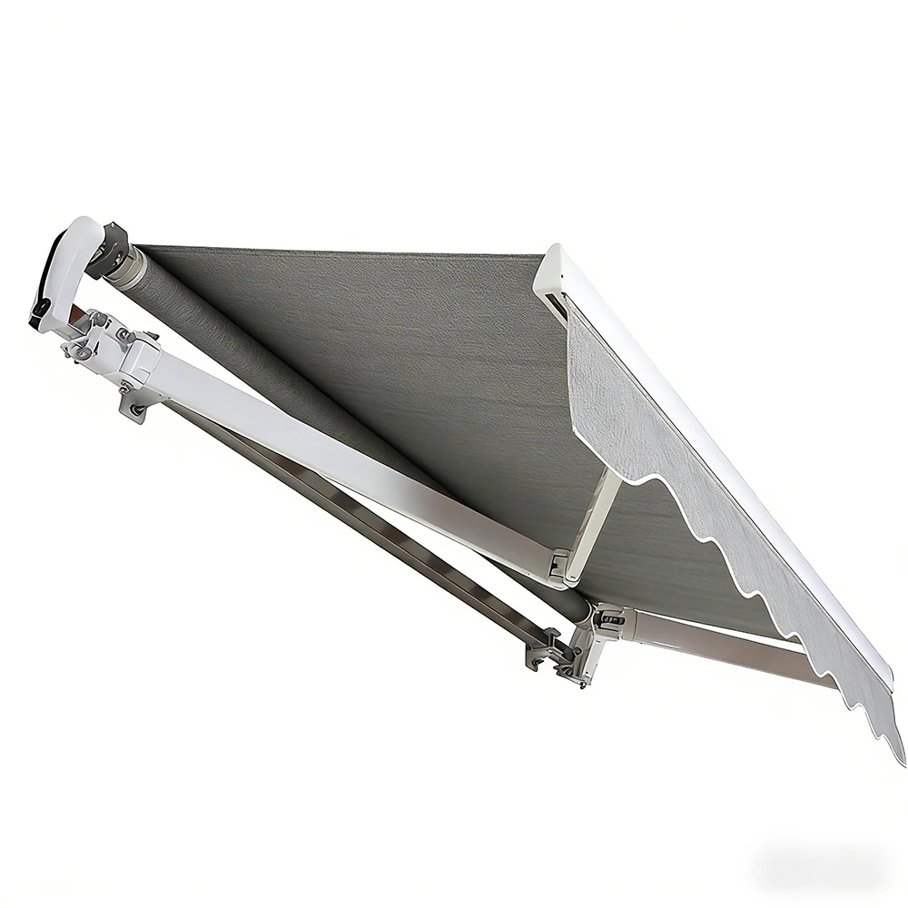 

Grey Telescopic Aluminum Alloy Outdoor Rainproof Hand-Cranked Retractable Folding Electric Balcony Yard Awning Customizable