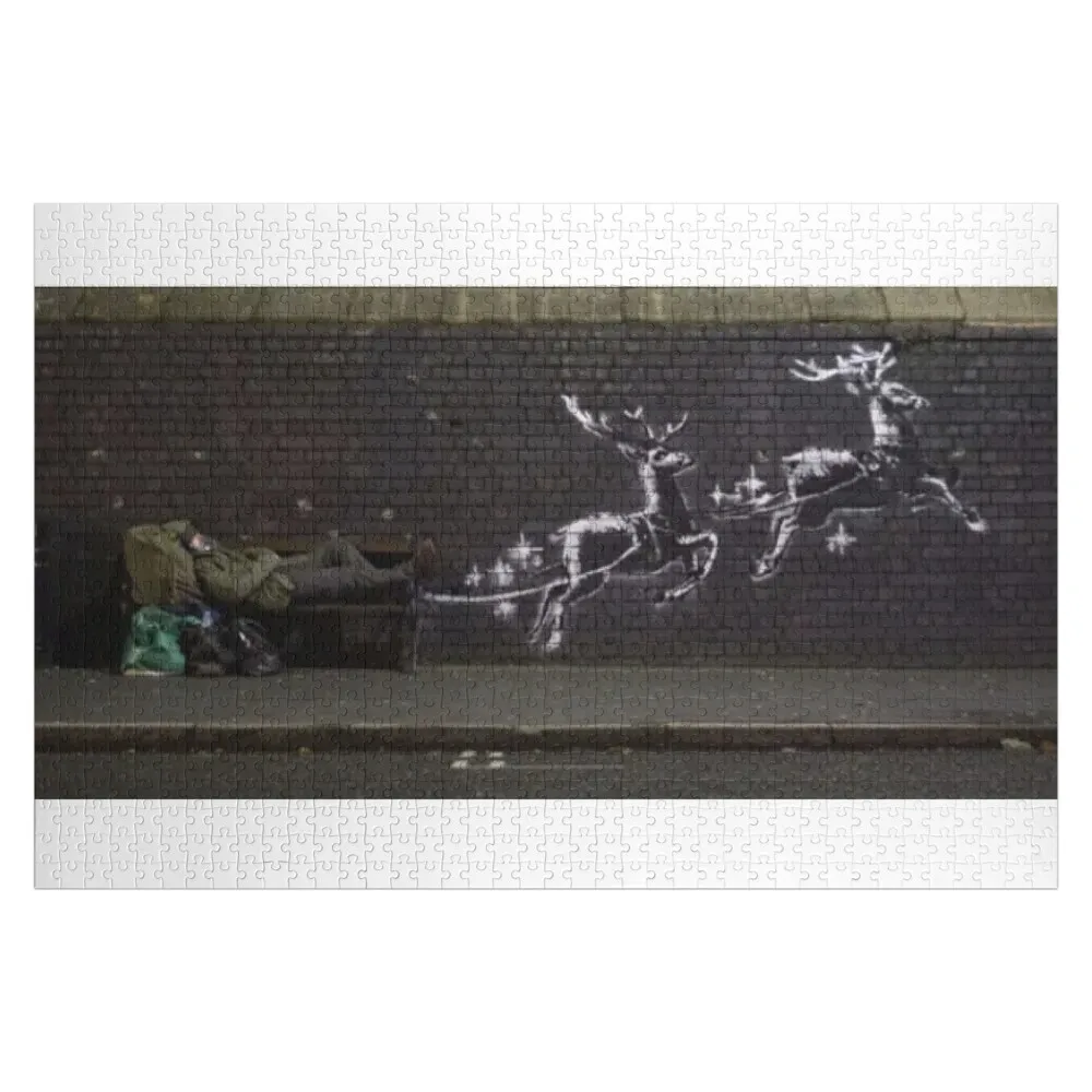 Banksy Reindeers #7 Jigsaw Puzzle Name Wooden Toy Baby Wooden Baby Toy Wooden Boxes Puzzle