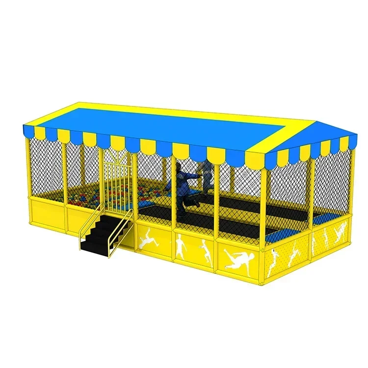 Customized SizeWholesale Square Meters Price Kids Fitness Equipment Jumping Mat Indoor Trampoline With Roof