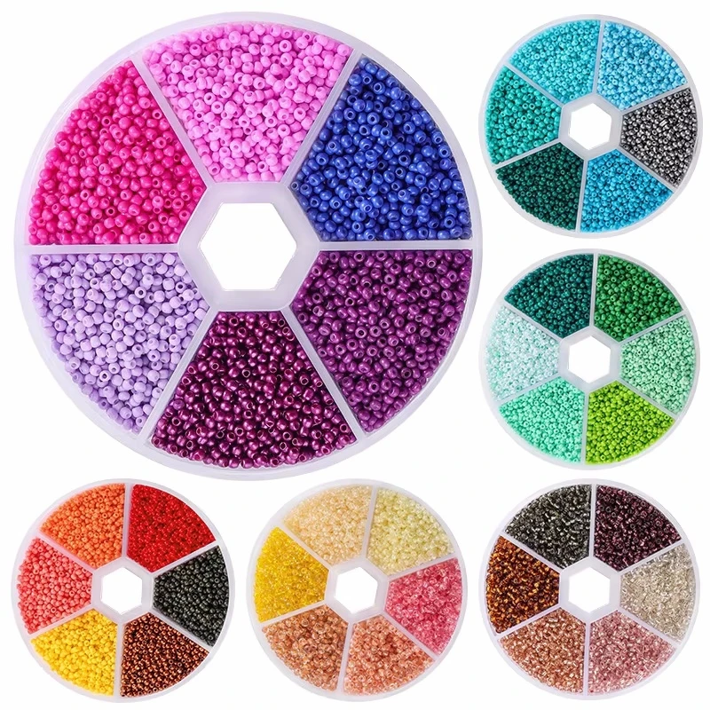 2mm Glass Seed Beads Kit Bracelet Making Kit Small Beads Assortment Colors Craft Loose Beads for Jewelry Making DIY Art Crafts