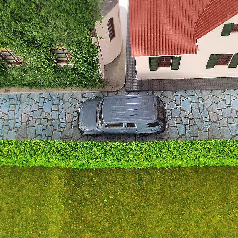Micro tira de arbustos en miniatura, mesa de arena artesanal, Kits de modelos en miniatura para hacer valla al aire libre, Mini tiras de arbustos, plantas verdes Si