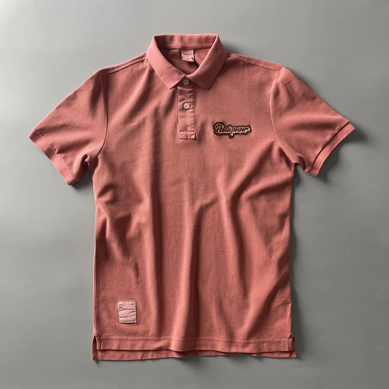 

Современная футболка с коротким рукавом J32432 с вышивкой и люверсами, в американском винтажном стиле, летняя, с отложным воротником