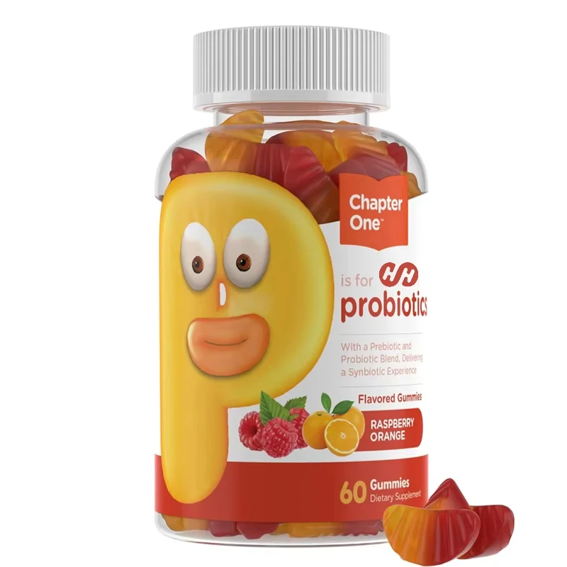 

Probiotic Gummies and Probiotic Blends - Raspberry Orange Flavor Non GMO Children's Probiotic and Fiber Gummies (60 Capsules)