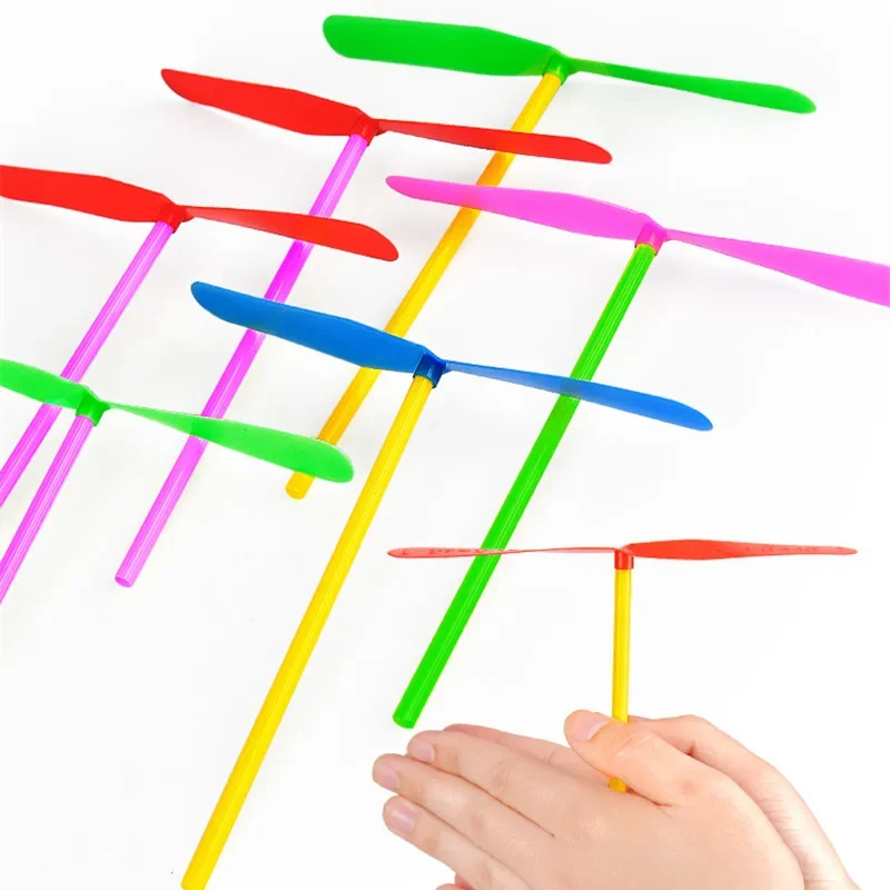 

Plastic Bamboo Dragonfly Shape Hand Push Flying Propeller Outdoor Sports Game Kids Toy Gift Rotating Flying Arrow Outdoor Games