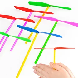 Plastic Bamboo Dragonfly Shape Hand Push Flying Propeller Outdoor Sports Game Kids Toy Gift Rotating Flying Arrow Outdoor Games