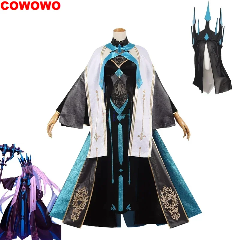 COWOWO Game FGO Winter Queen Morgan le Fay Cosplay Costume Fancy Party Dress With Crown Halloween Carnival Uniforms Custom Made