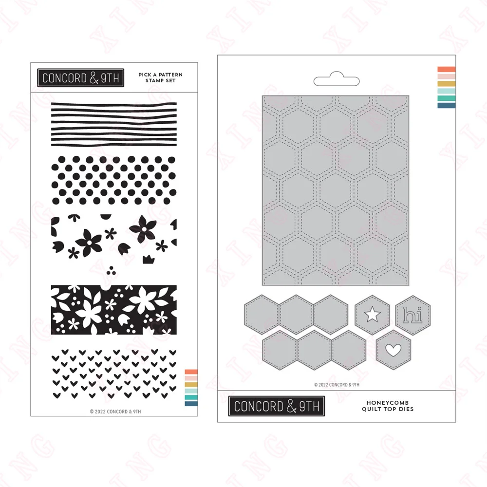 New Metal Cutting Dies Scrapbook Diary Embossing Diy Handmade Craft Blade Punch Decorate Mold Honeycomb Patterns Bundle Template
