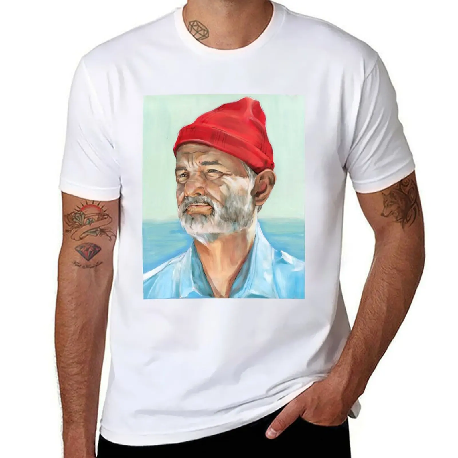 

Bill Murray Steve Zissou T-Shirt cotton t shirts high quality graphic t shirts for man T-Shirt