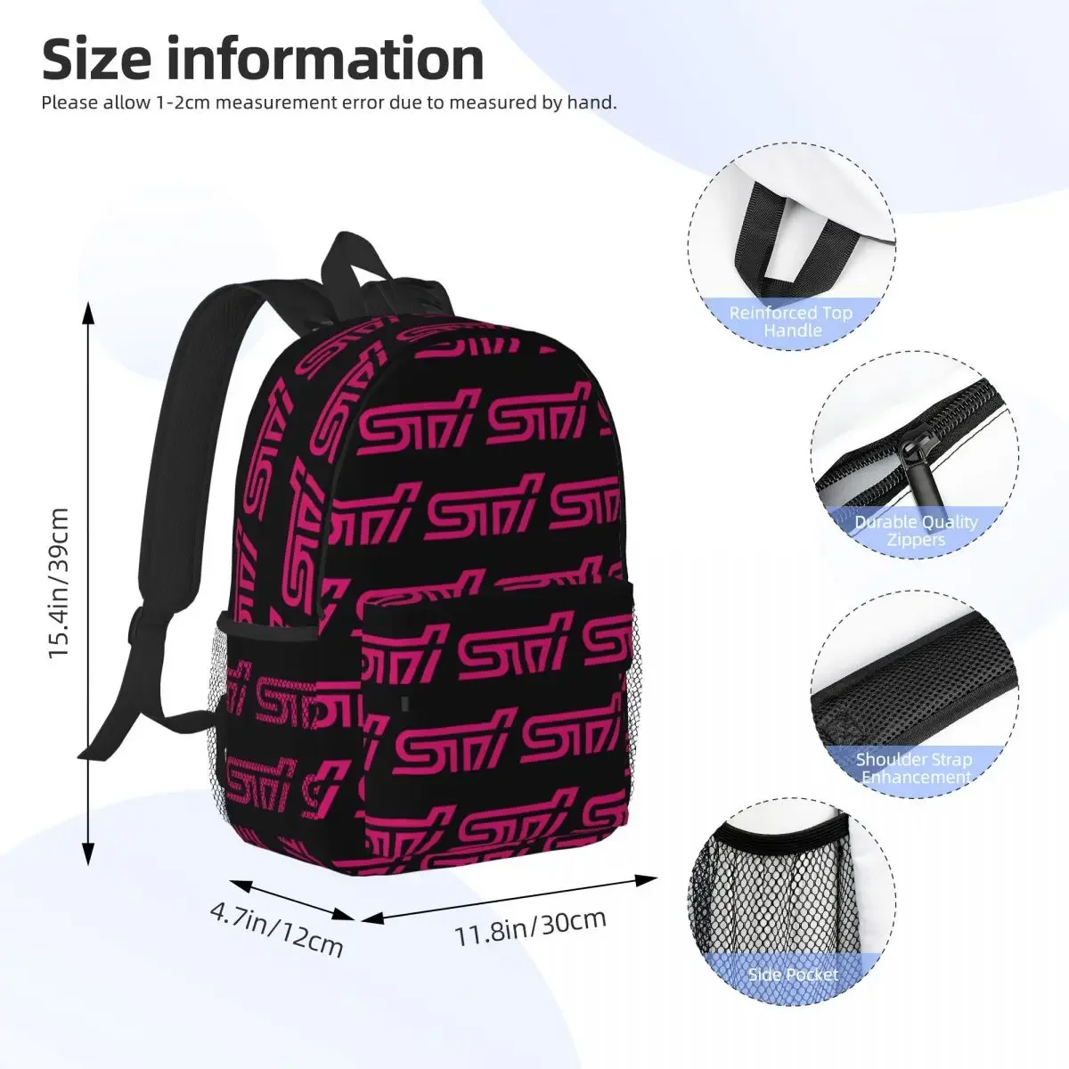 Subaru STI Car Backpacks Boys Girls Bookbag Cartoon Children School Bags Travel Rucksack Shoulder Bag Large Capacity