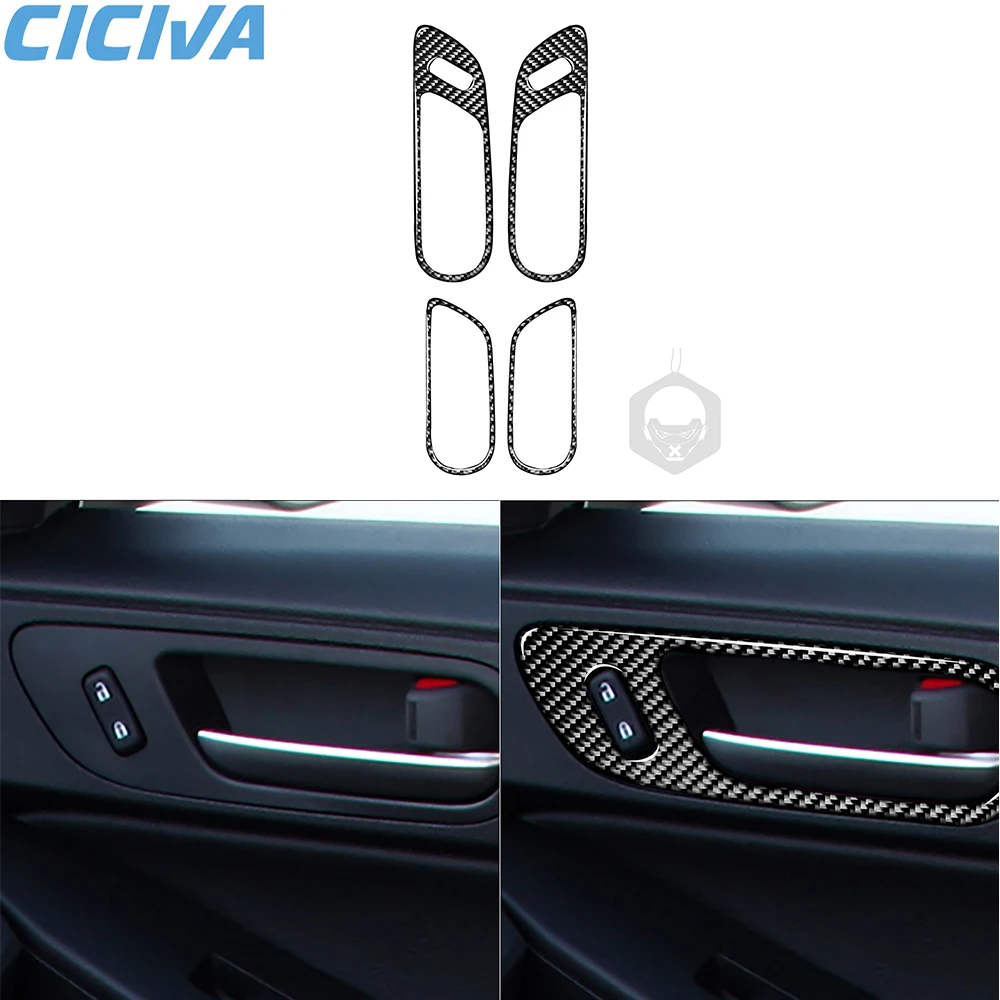 

For Mazda 3 Axela 2010-2013 Mazdaspeed 3 Door Handle Car Interior Real Black Carbon Fiber Stickers modification Accessories