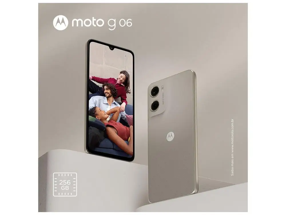 الهاتف الذكي موتورولا موتو G06 256 جيجا بايت 4 جيجا بايت رام بيج 6,9 بوصة كاميرا. 50 ميجابكسل + سيلفي 8 ميجابكسل
