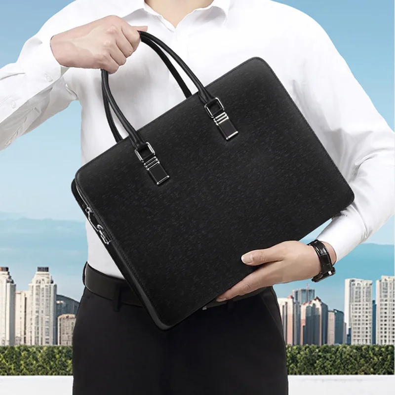 

New Handbag Man‘s Anti-theft Password Lock Computer Briefcase Multifunctional Cowhide Business Bags Genuine Leather Men‘s Bags