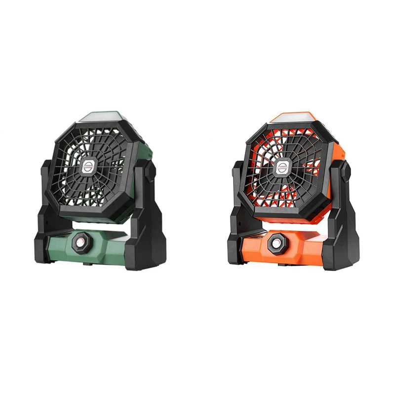 Camping Fan With LED Light, 7800Mah Portable Rechargeable Battery Operated Outdoor Tent Fan With LED Night Light