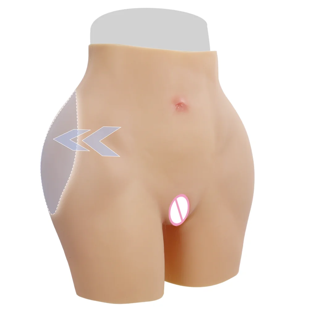 MUSIC POET Silicone Pants 3cm Crotch Big Sexy Fake Buttocks and Hips Enhancement Hourglass Curve for Woman Realistic Ass Cosplay