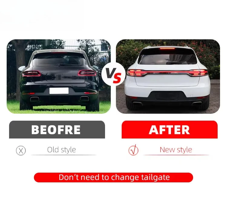 CREULI for Macan 95B.1 LED Taillights 2014-2017 12V 5000 Lumens 5500K No Tailgate Change Required New