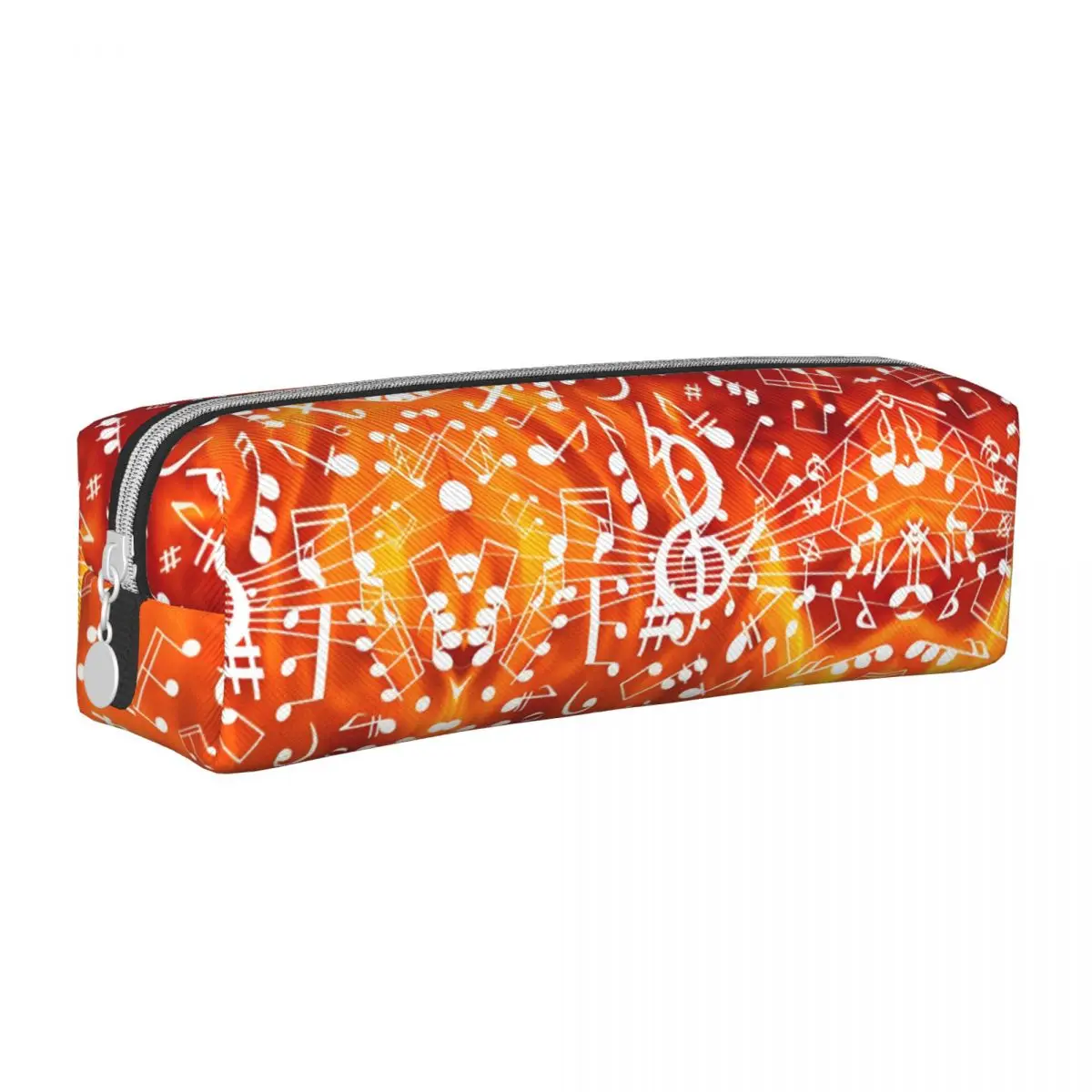 Piano Music Note Flames Pattern Pencil Case Pen Bag Student Big Capacity School Supplies Zipper Pencilcases