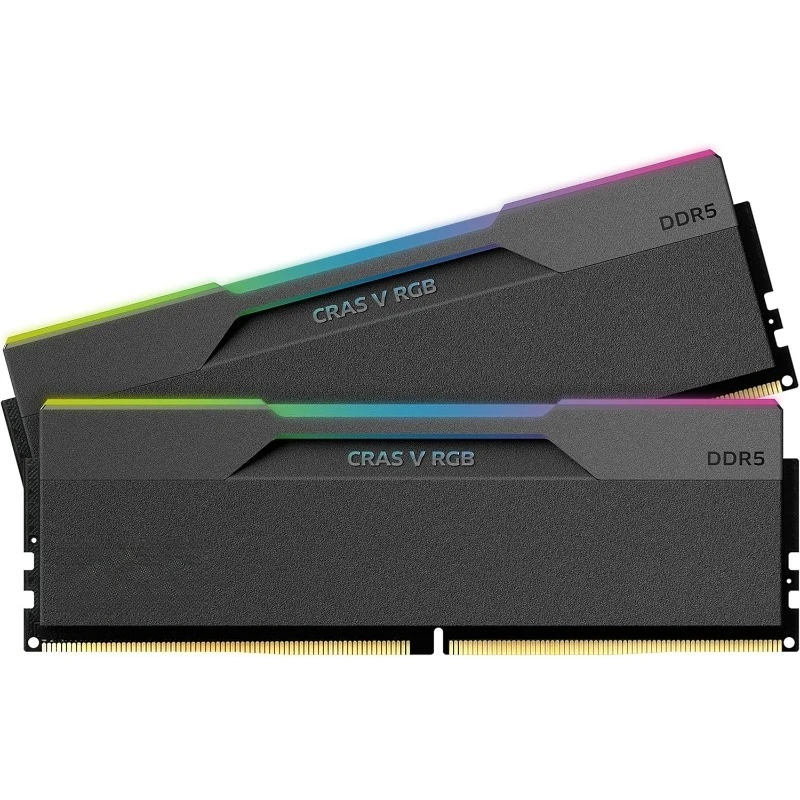 

CRAS V RGB DDR5 64 ГБ (2x32 ГБ) 6000 МГц CL30 SK Hynix A-Die 1,35 В Игровой настольный компьютер Ram Memory XMP 3.0 / AMD Expo Ready - Черный