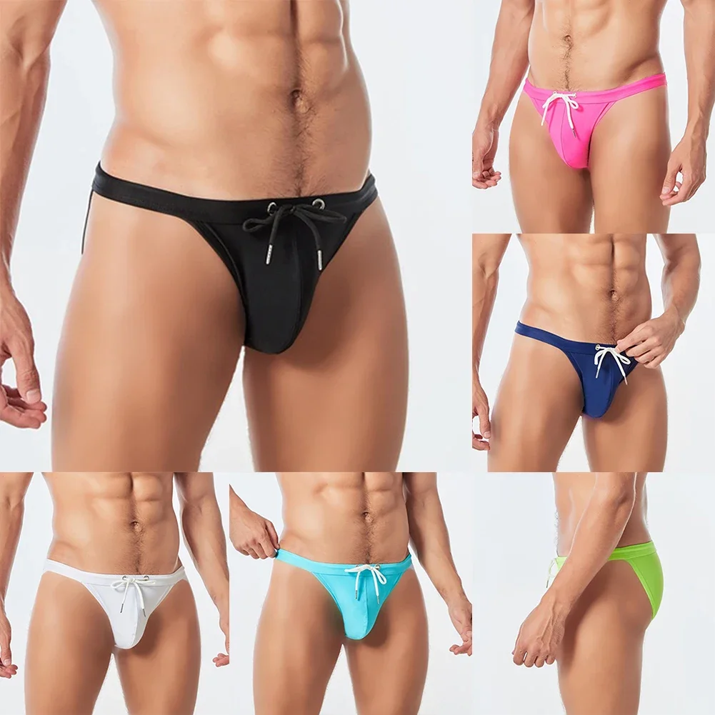 Slip da bagno da uomo costumi da bagno Bikini a vita bassa Beachwear pantaloncini da Surf Big Pouch-Cup Surf costume da bagno da spiaggia M-2XL