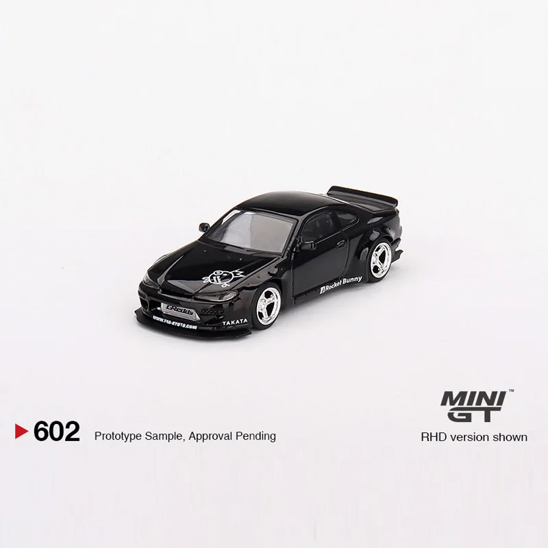 TSM Minigt 1/64 #602 Nissan Silvia (S15) Rocket Bunny Black Pearl Die-cast alloy car model toy collection gifts