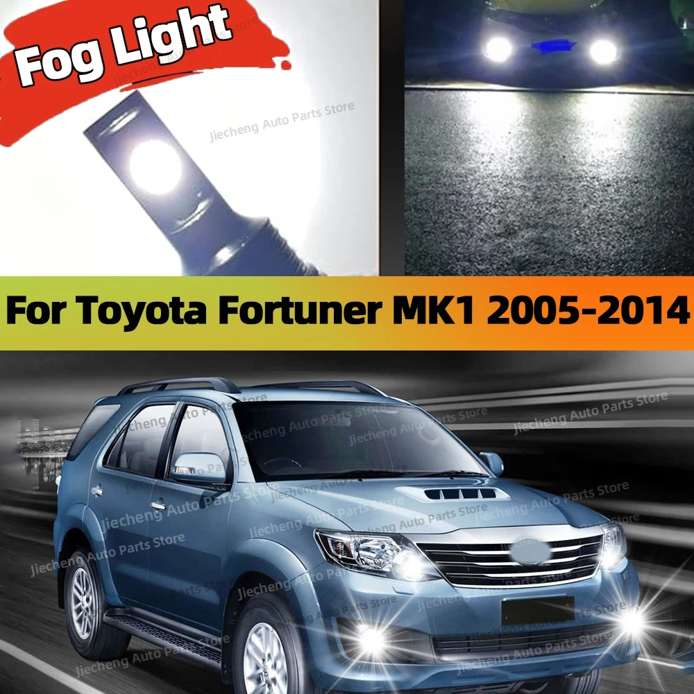 

2pcs LED Front Fog Light Bulb Accessories 25000LM Fog Lamp For Toyota Fortuner MK1 2005-2014 2007 2008 2009 2010 2011 2012 2013