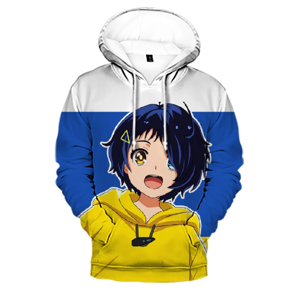 Sudaderas con capucha con estampado 3D de dibujos animados, novedad, bonitas sudaderas con capucha con estampado 3D de WONDER EGG PRIORITY para hombre/mujer, sudaderas informales de manga larga a la moda