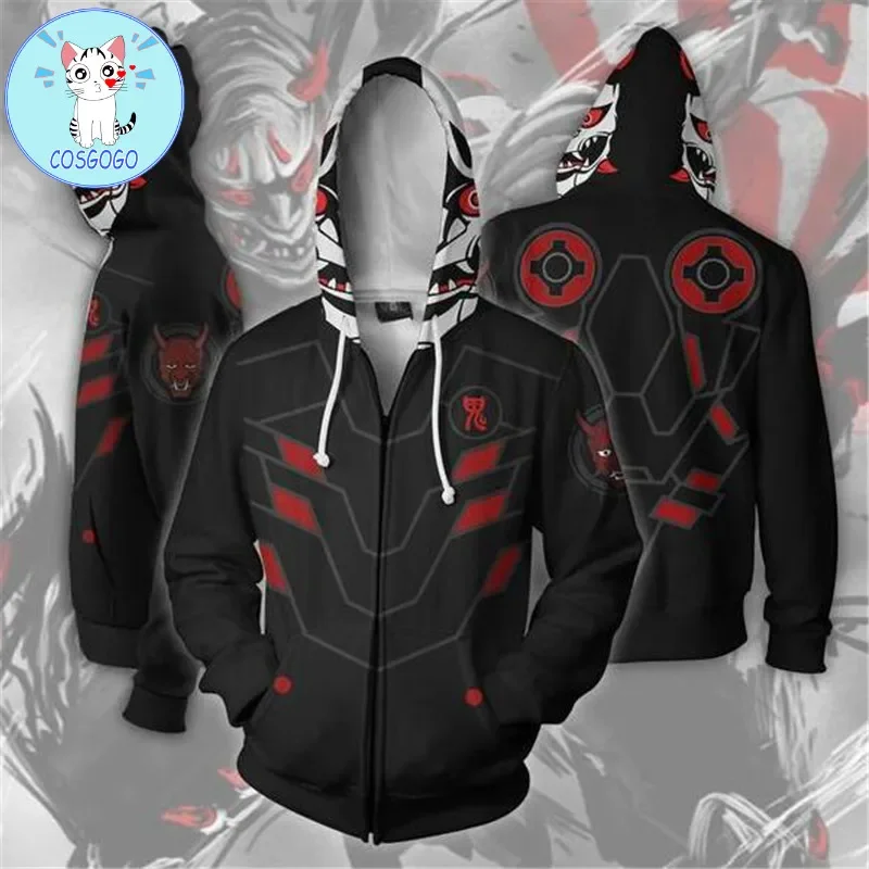 COSGOGO-Sweat à capuche zippé Genji Game pour hommes et femmes, pull cosplay, costume d'anime, impression 3D, nouveau