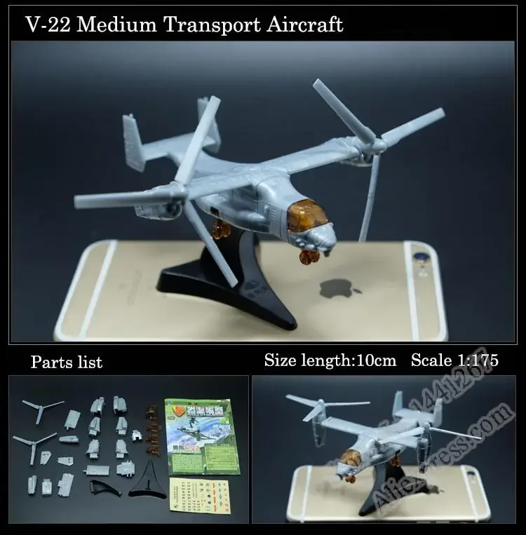 1:165 4D Plastic Assemble Model 3rd Generation Aircraft J-20 Stealth Fighter B-2 Bomber Ospreys Helicopter Sand Table Toy