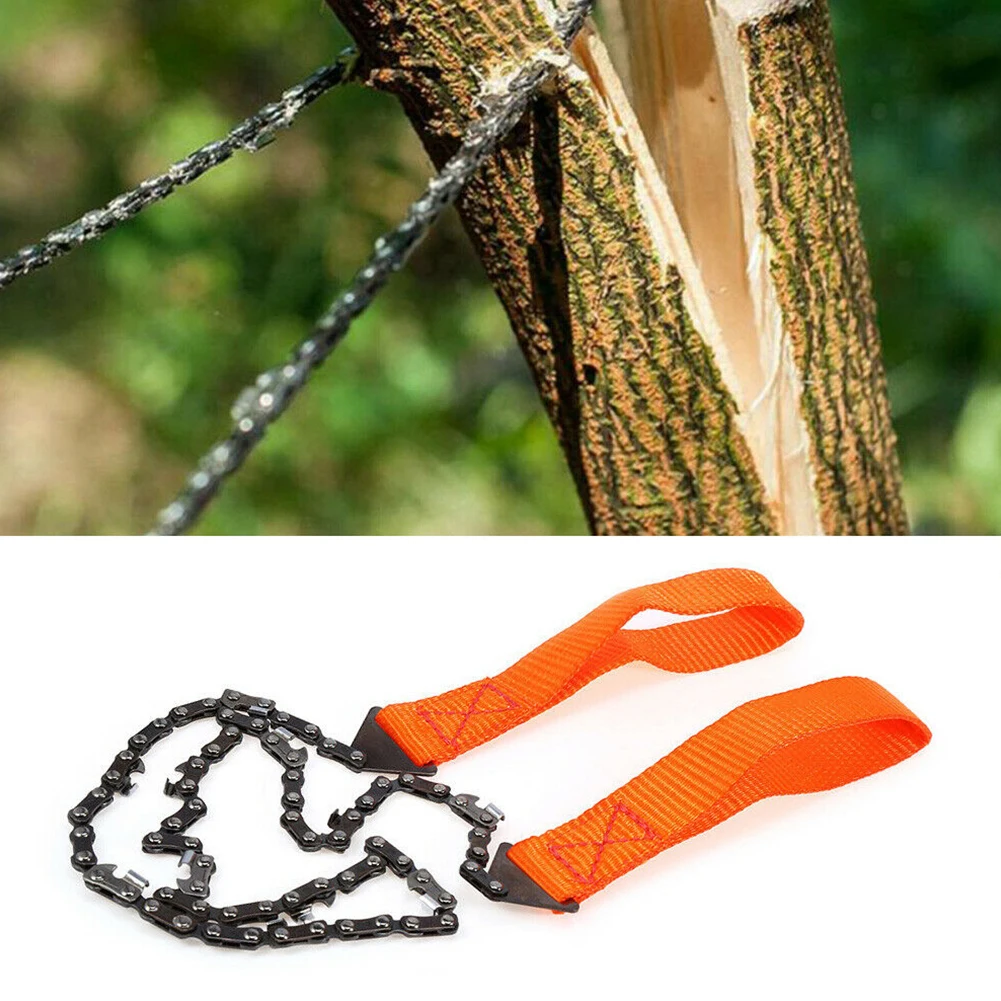 

NEW Wilderness Survival Outdoor Survival Pocket Chainsaw Heavy Duty Steel 26 Inch Portable Long Chain Compact Folding Camping