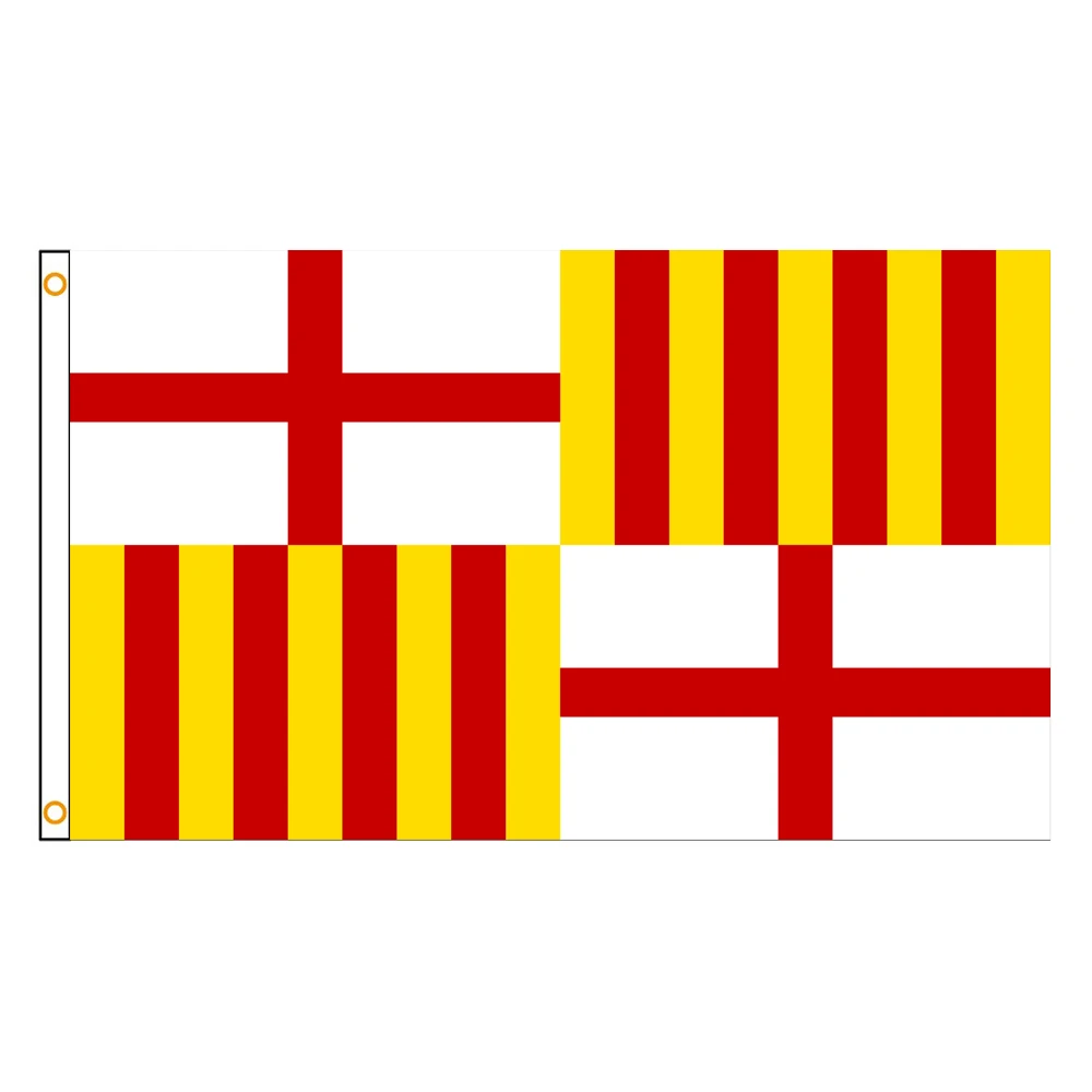 3×5FT Barcelona Flag Polyester Printed Banner citis of Spain Tapestry For Decor