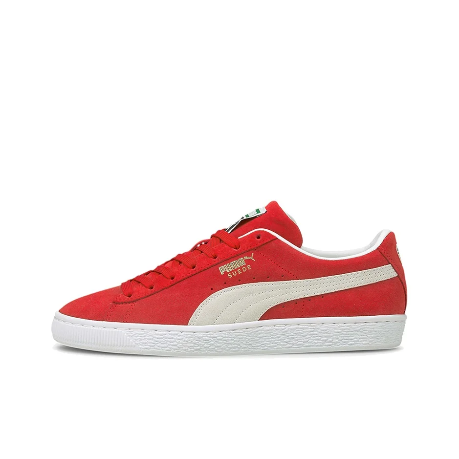 PUMA Suede Classic XXI Skateboard Shoes Unisex Low Top Red/Khaki/White 374915-02