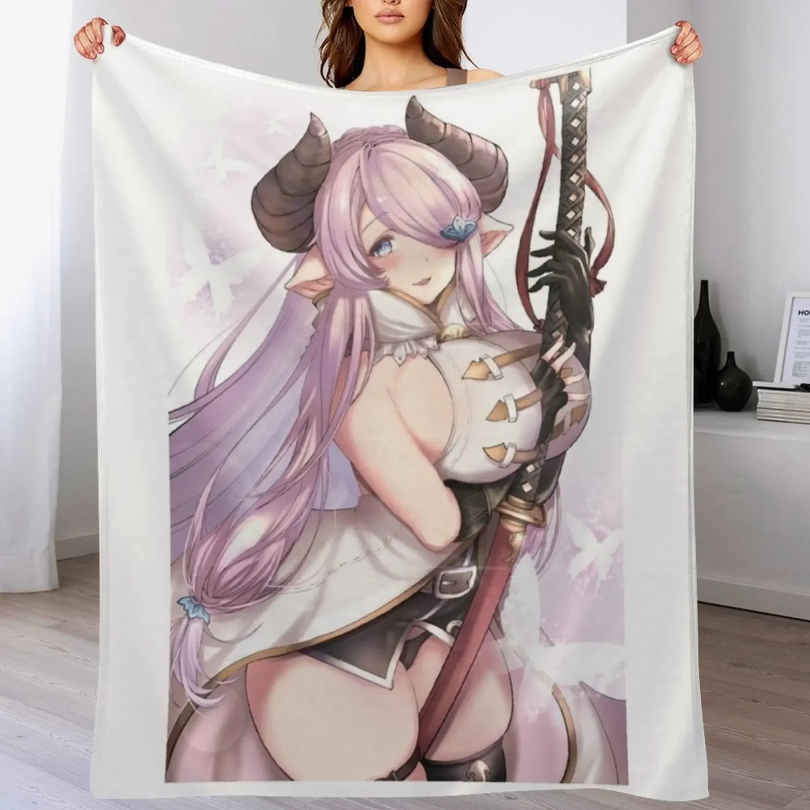 

Granblue Fantasy Throw Blanket Thermals For Travel Plaid on the sofa Luxury Designer blankets ands Blankets