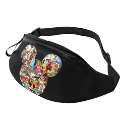 Custom Mickey Mouse Animated Cartoon Fanny Pack Men Women Crossbody Waist Bag for Running Phone Money Pouch