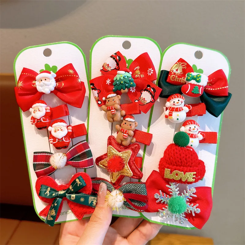 Haarnadeln für Mädchen im neuen Stil, Weihnachts-Haarschmuck für Kinder, niedliche Haarnadeln, Urlaubskost, kleine Clips, Weihnachts-Kopfschmuck