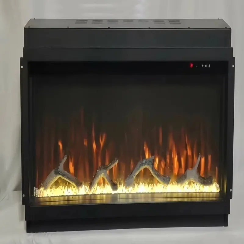 Modern High Quality Hotel Large Built-In Electric Wall Insert LED Flame Smart Fireplace Remote Control English Energy-Saving For