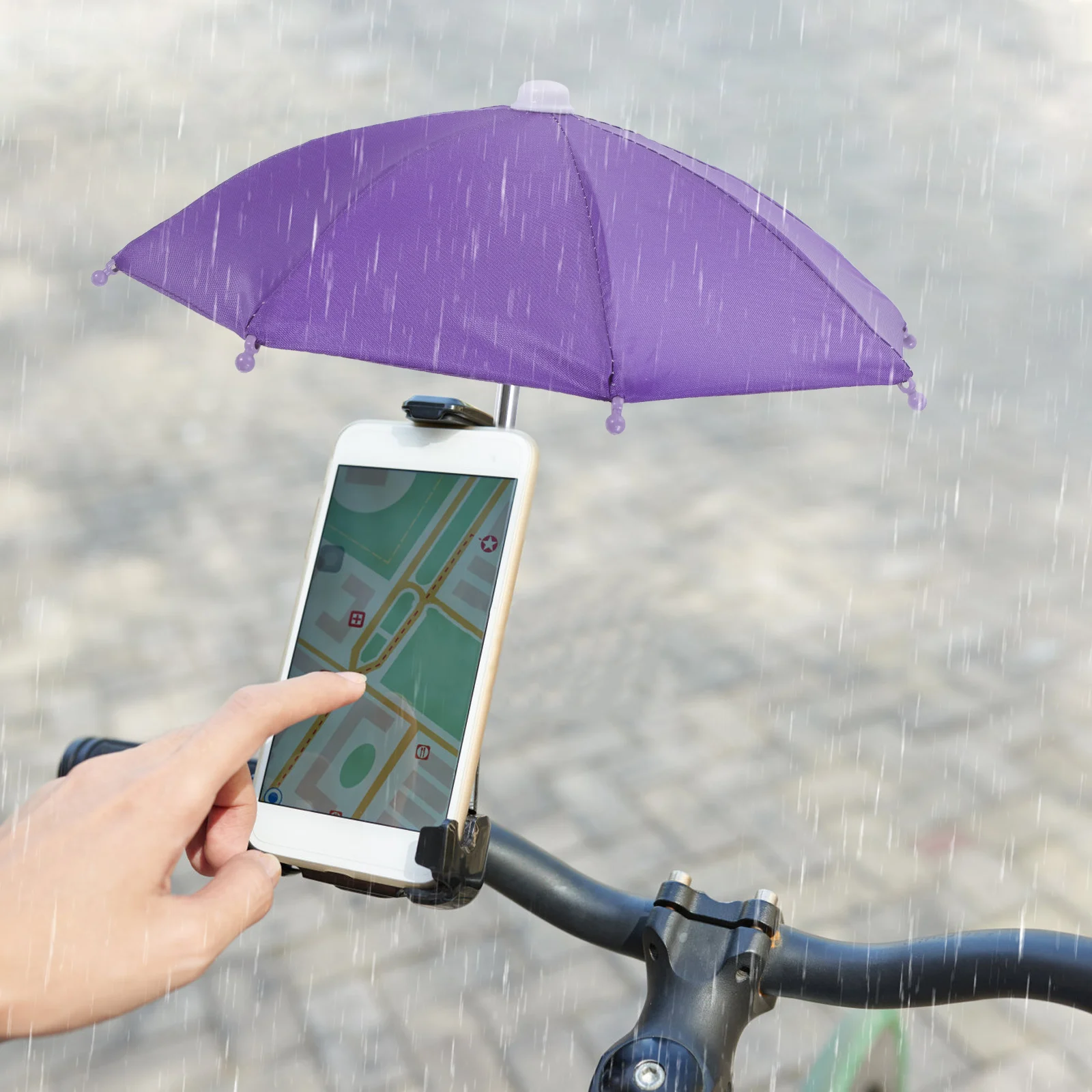 4 Pcs Cycling Phone Umbrella Sun Shade Cover Mini for Cellphone Stand Mobile Protector Metal Child