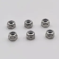6 Pcs Fingerboard Locknuts with Nylon Self Lock Anti-loose Nuts Stainless Steel