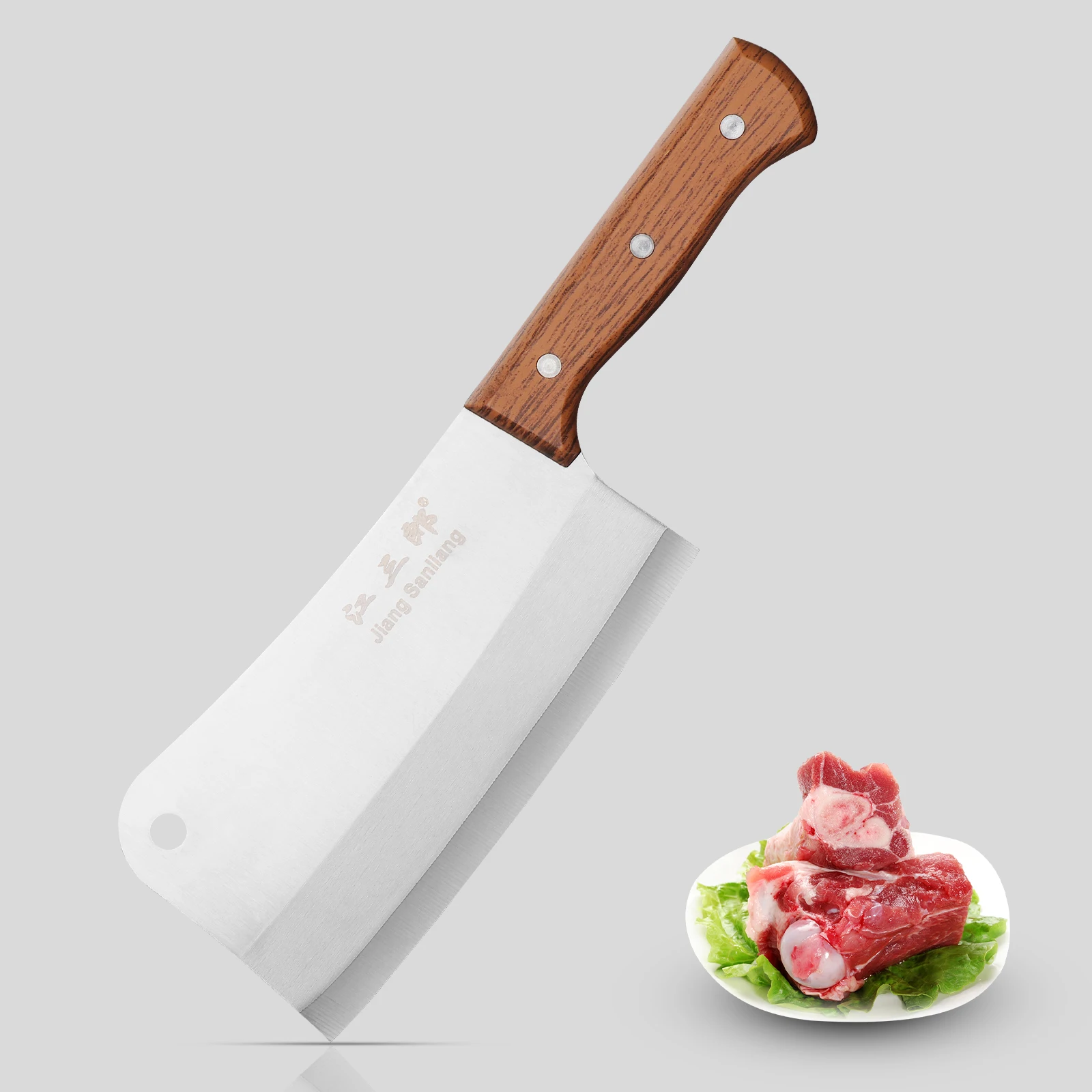 

1 Piece Durable Stainless Steel Bone Chopping Knife, Heavy Duty Butcher Beef and Sheep Bone Cleaver, Commercial Grade Kitchen To