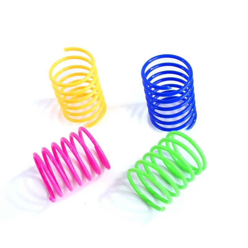 4 pezzi giocattolo per gatti gatti colorati a molla giocattolo giocattolo a spirale per gattino attività interna