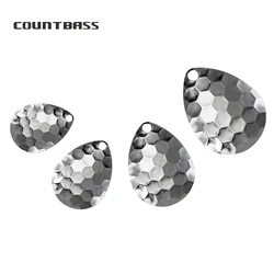 Countbass 50 peças de lâminas giratórias de aço níquel Colorado padrão hexagonal qualidade premium tamanho 2 a 5, lâmina giratória de tamanhos variados